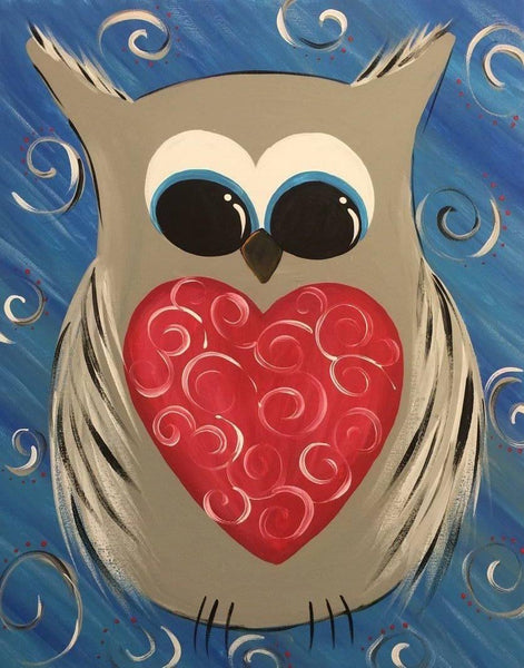 Valentine Owl Canvas