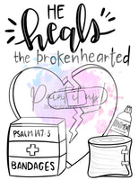Heals the Brokenhearted Coloring Page
