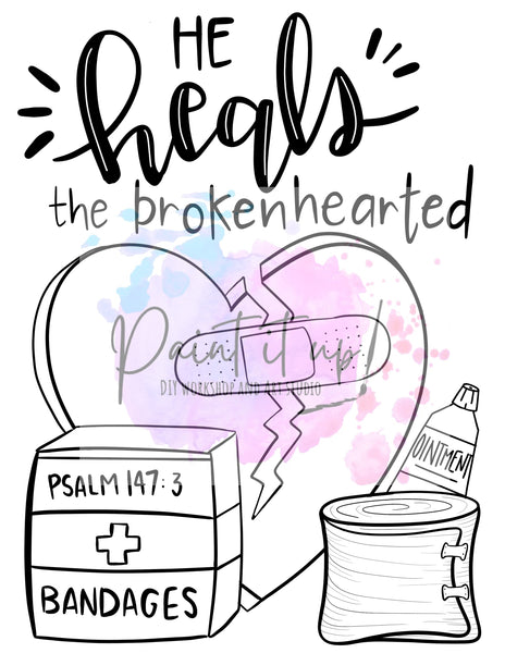 Heals the Brokenhearted Coloring Page