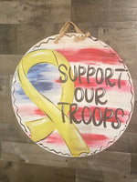 Support our Troops Wooden Door Hanger