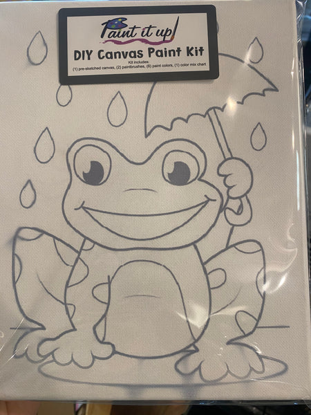Frog in Rain Canvas