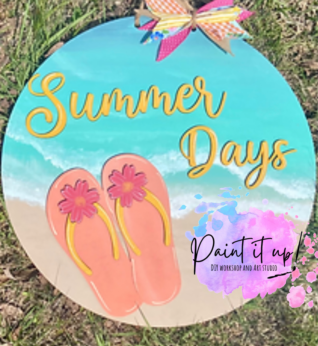 Summer Days Flip Flops Wooden Door Hanger – Paint it up!