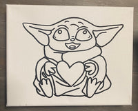 Baby Yoda Valentine Canvas