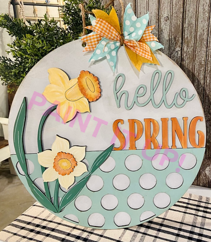Spring Daffodils Wooden Door Hanger – Paint it up!