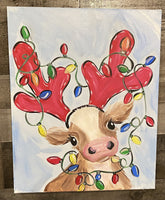 Christmas Cow Canvas