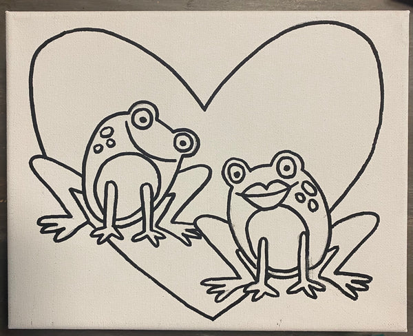 Frog Valentine Canvas
