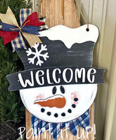 Snowman Wooden Door Hanger