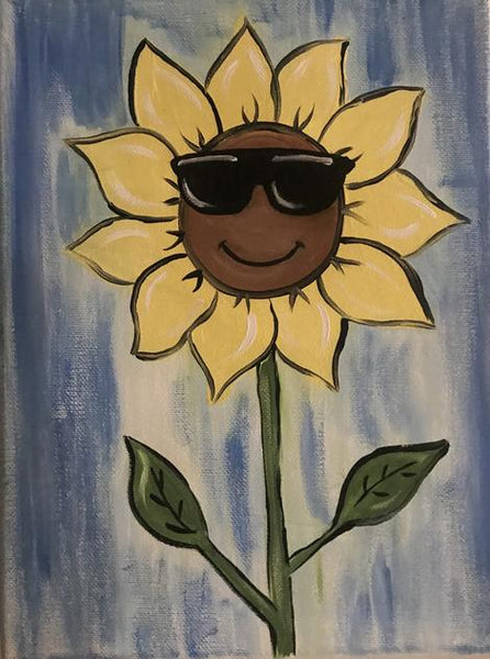 8x10 canvas painting kit, sunflower and