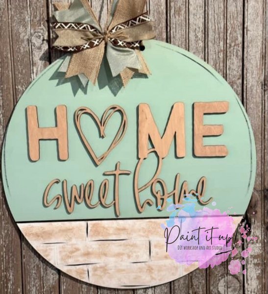 Home Sweet Home Heart Wooden Door Hanger