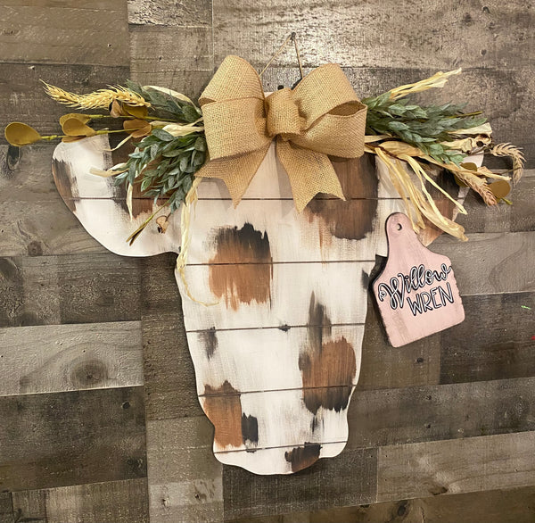 Cow Print Baby Wooden Door Hanger – Paint it up Chesnee