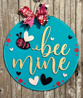 Bee Mine Valentine Wooden Door Hanger