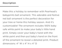 Babyprints Handprint/Footprint Ornament