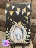 Chalkboard Style Pumpkin Wood Sign