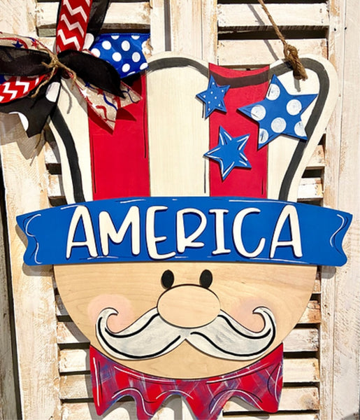 Uncle Sam America Wooden Door Hanger