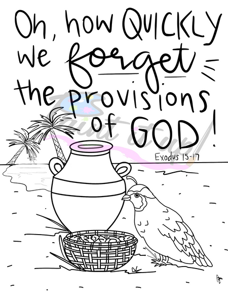 Provisions of God Coloring Page