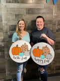 Pumpkin Round Wood Sign/Door Hanger DIY