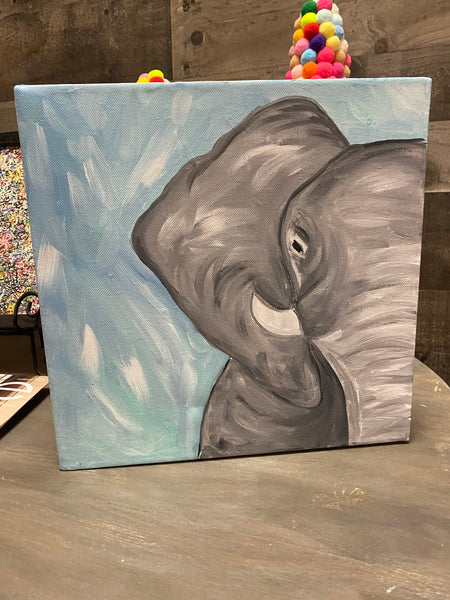 Elephant Closeup Canvas