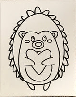 Hedgehog Valentine Canvas