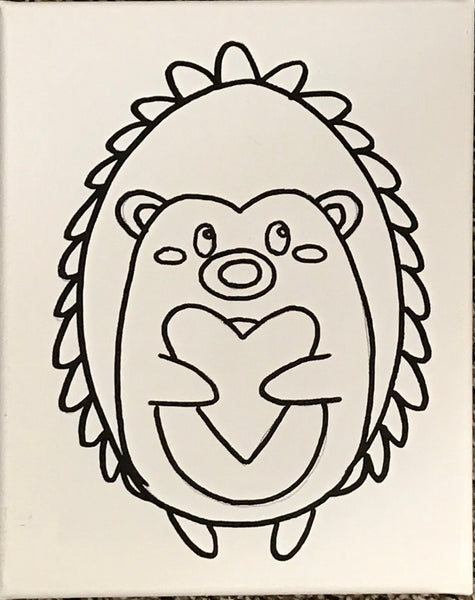 Hedgehog Valentine Canvas