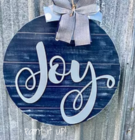 Joy Script Wooden Door Hanger