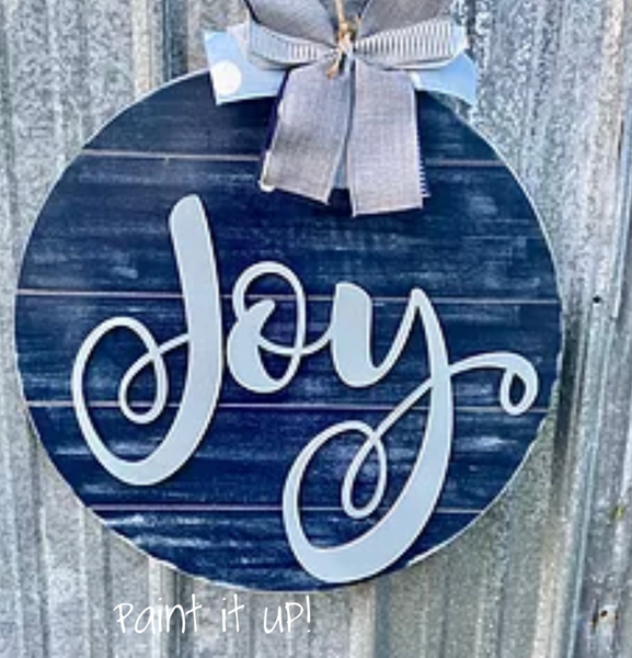 Joy Script Wooden Door Hanger