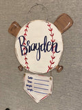 Baseball Hospital Door Hanger