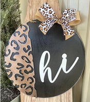 Leopard Hi Wooden Door Hanger